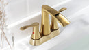 PARLOS 2 Handles Waterfall Centerset Bathroom Sink Faucet with Pop-up Drain and Faucet Supply Lines, Brushed Gold, 1.2GPM, Demeter 1431708P
