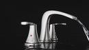 PARLOS Waterfall Widespread Bathroom Faucet Double Handles with Pop Up Drain & cUPC Faucet Supply Lines, Chrome, Doris,1.2 GPM