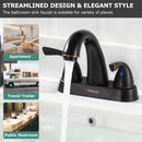 PARLOS 2-Handle Bathroom Sink Faucet with Metal Drain Assembly and Supply Hose Lead-Free cUPC Mixer Double Handle Tap Deck Mounted Oil Rubbed Bronze, 1.2 GPM (13597P)