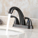 PARLOS 2-Handle Bathroom Sink Faucet with Metal Drain Assembly and Supply Hose Lead-Free cUPC Mixer Double Handle Tap Deck Mounted Oil Rubbed Bronze, 1.2 GPM (13597P)