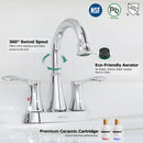 PARLOS Swivel Spout 2-Handle Lavatory Faucet Bathroom Sink Faucet with Metal Pop-up Drain and Faucet Supply Lines, Chrome, 1.2 GPM (1362701P)