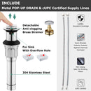 PARLOS Swivel Spout 2-Handle Lavatory Faucet Bathroom Sink Faucet with Metal Pop-up Drain and Faucet Supply Lines, Chrome, 1.2 GPM (1362701P)