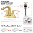 PARLOS 2 Handles Waterfall Bathroom Sink Faucet with Pop-up Drain and Faucet Supply Lines, Brushed Gold, 1.2 GPM (1406808P)