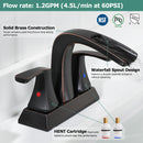 PARLOS 2 Handles Waterfall Bathroom Faucet with Pop-up Drain and Faucet Supply Lines, Oil Rubbed Bronze, 1.2 GPM (14069P)