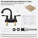 PARLOS Swivel Spout 2-Handle Lavatory Faucet Bathroom Sink Faucet with Metal Pop-up Drain and Faucet Supply Lines, Matte Black, 1.2 GPM 14134P