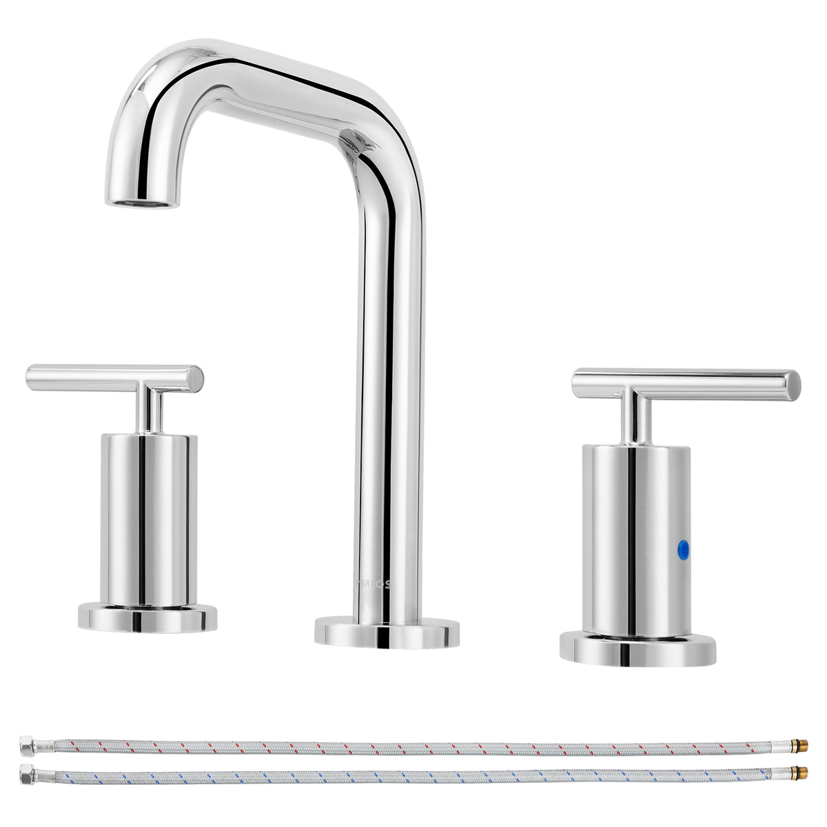 2 Pack Polished Chrome Bathroom Faucets - Single Handle 3-Hole Installation