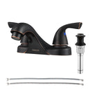 PARLOS Two-Handle Bathroom Sink Faucet with Metal Drain Assembly and Supply Hose, Lead-Free cUPC,Oil Rubbed Bronze,1.2 GPM,13590P