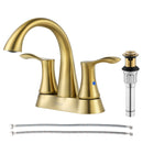 PARLOS 2-Handle Bathroom Sink Faucet with Drain assembly and Water Supply Hose, Brushed Gold, Demeter  1362508P