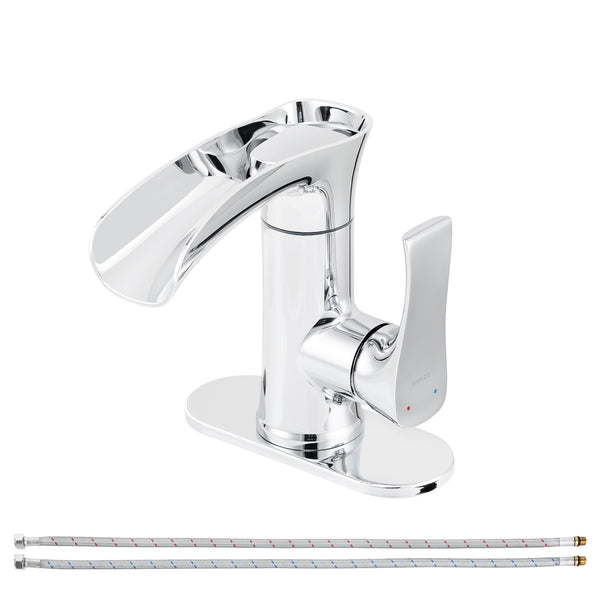 Architeckt 2TAPB031SET1 Bathroom Waterfall Mono Basin Sink Mixer Tap Bath Filler Mixer Tap Set Chrome Spare Parts - View #5