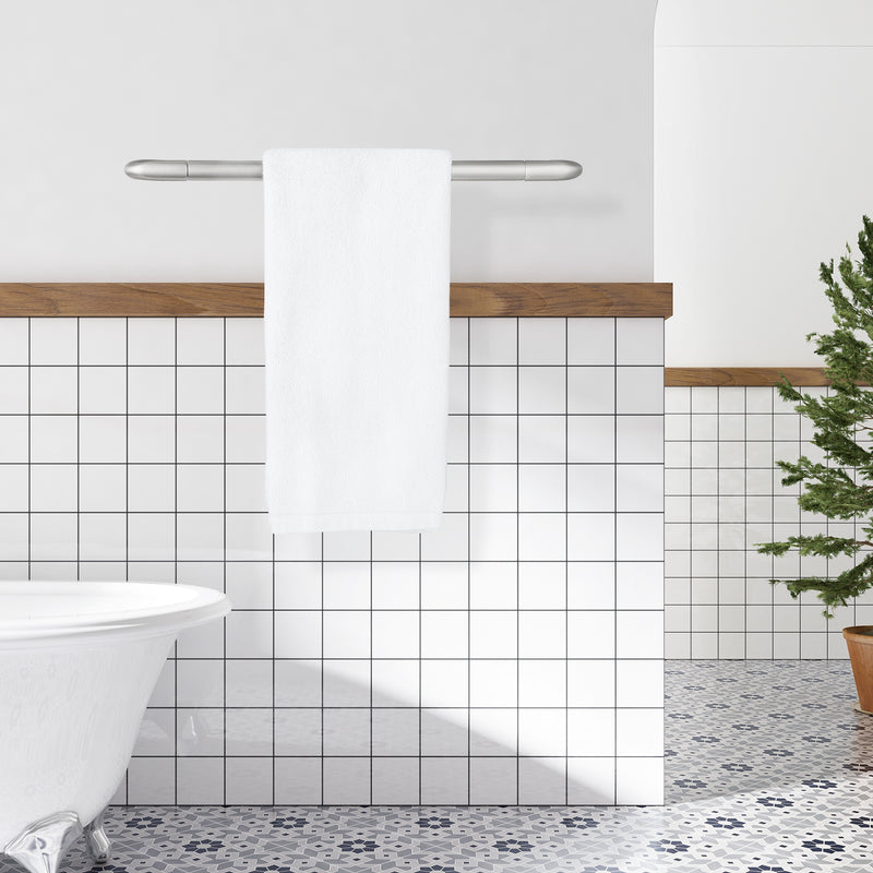 Parlos Brass Towel Bar, 17 Inch Bathroom Towel Bar, Wall Mounted Towel Bar for Bathroom, Shower Door, Brushed Nickel, Demeter, 2101402