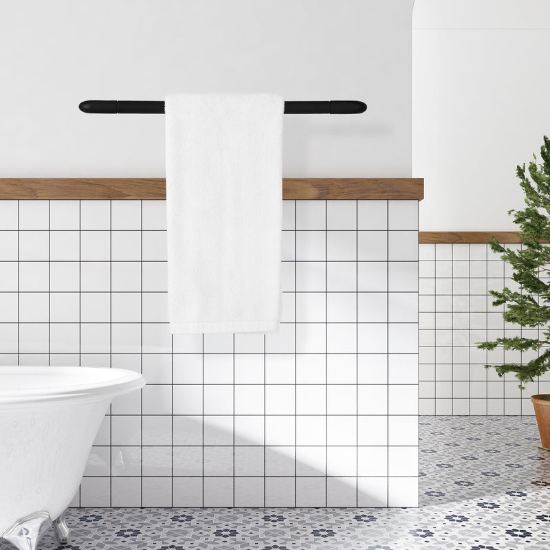 Parlos Brass Towel Bar, 17 Inch Bathroom Towel Bar, Wall Mounted Towel Bar for Bathroom, Shower Door, Matte Black, Demeter, 2101404