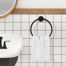 PARLOS Towel Ring, Wall Mounted Hand Towel Holder, Matte Black Hand Towel Bar for Bathroom & Kitchen, 2101804