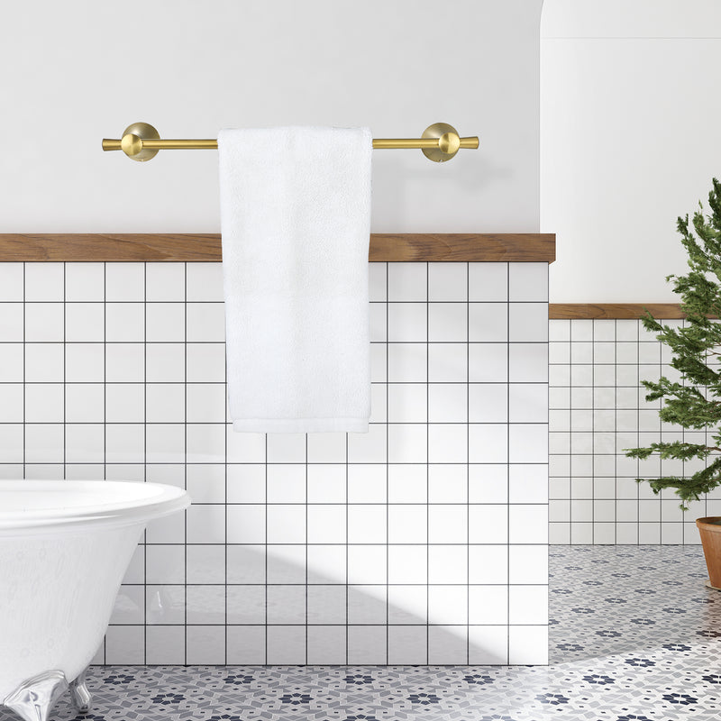 PARLOS Brushed Gold Bathroom Towel Bar, 17 Inch Wall Mounted Towel Bar for Bathroom, Shower Door, 2101908