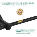 PARLOS Matte Black 4-Piece Bathroom Accessory Hardware Set Package with Towel Bar, Hand Towel Holder, Toilet Paper Holder, Robe Hook, 2102004