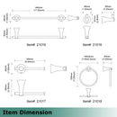 PARLOS Matte Black 4-Piece Bathroom Accessory Hardware Set Package with Towel Bar, Hand Towel Holder, Toilet Paper Holder, Robe Hook, 2102004