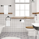 PARLOS Matte Black 4-Piece Bathroom Accessory Hardware Set Package with Towel Bar, Hand Towel Holder, Toilet Paper Holder, Robe Hook, 2102004