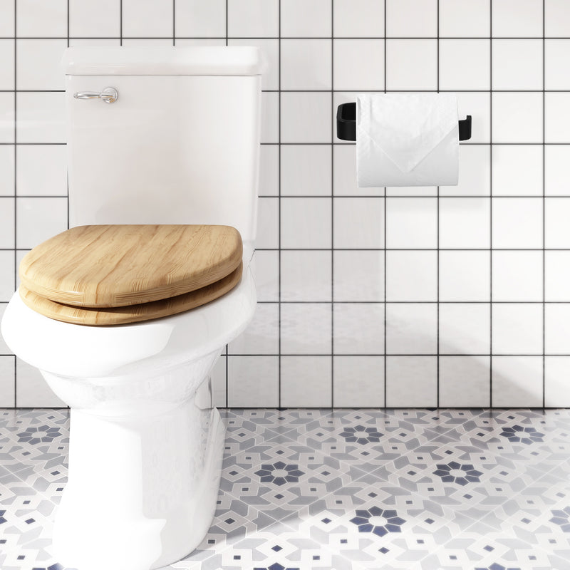 PARLOS Brass Toilet Paper Holder Tissue Roll Hanger for Bathroom & Kitchen Wall Mounted,Matte Black,Doris (2102204)