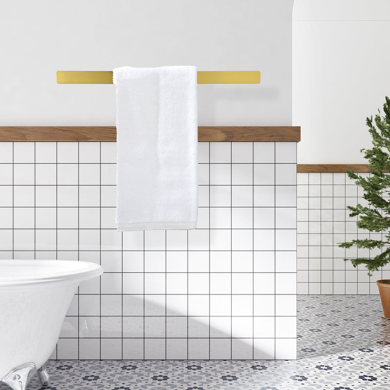 PARLOS Brass Towel Bar, 17 Inch Bathroom Towel Bar, Wall Mounted Towel Bar for Bathroom, Shower Door,Brushed Gold,Doris (2102408)