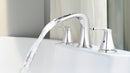 PARLOS 2-Handle Widespread Waterfall Roman Bathtub Faucet Tub Filler with Valve, Chrome, 1434201