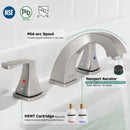 PARLOS Widespread Double Handles Bathroom Faucet with Pop Up Drain and cUPC Faucet Supply Lines, Brushed Nickel, 1.2 GPM (14172P)