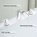 PARLOS 2-Handle Widespread Waterfall Roman Bathtub Faucet Tub Filler with Valve, Chrome, 1434201