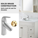 PARLOS Brass Single Handle Bathroom Faucet with Metal Pop Up Drain, Deck Plate and Cupc Water Supply Lines, Brushed Nickel, 1339702
