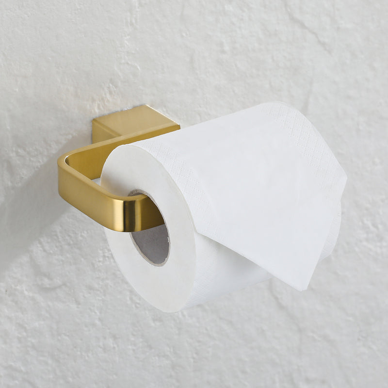 PARLOS Brass Toilet Paper Holder Tissue Roll Hanger for Bathroom & Kitchen Wall Mounted,Brushed Gold,Doris (2102208)