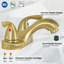 PARLOS Two-Handle Bathroom Sink Faucet with Metal Drain Assembly and Supply Hose, Lead-Free cUPC,Brushed Gold,1.2 GPM (1362208P)