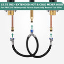 Replacement 15.75 Inch Extended Quick Connect Hose with Snap-in Buckle for PARLOS Widespread Faucet Roman Tub Filler (2109301)