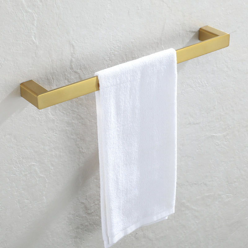 PARLOS Brass Towel Bar, 17 Inch Bathroom Towel Bar, Wall Mounted Towel Bar for Bathroom, Shower Door,Brushed Gold,Doris (2102408)