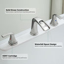 PARLOS 2-Handle Widespread Waterfall Roman Bathtub Faucet Tub Filler, Brushed Nickel (1434202)