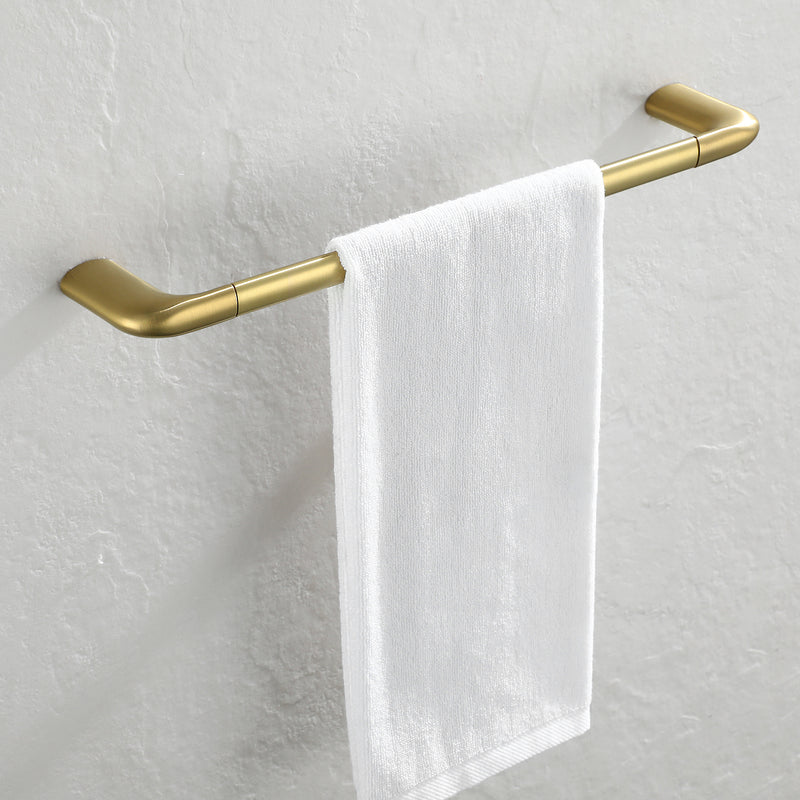 Parlos Brass Towel Bar, 17 Inch Bathroom Towel Bar, Wall Mounted Towel Bar for Bathroom, Shower Door, Brushed Gold, Demeter, 2101408