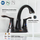 PARLOS 2-Handle Bathroom Sink Faucet with Metal Pop-up Drain and Faucet Supply Hose, Oil Rubbed Bronze, 1.2GPM Demeter 13626P