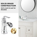 PARLOS Single Handle Bathroom Faucet, Waterfall Sink Faucet with Pop Up Drain, Escutcheon and Cupc Water Supply Lines, Chrome, 1434901