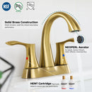PARLOS 2-Handle Bathroom Sink Faucet with Drain assembly and Water Supply Hose, Brushed Gold, Demeter  1362508P