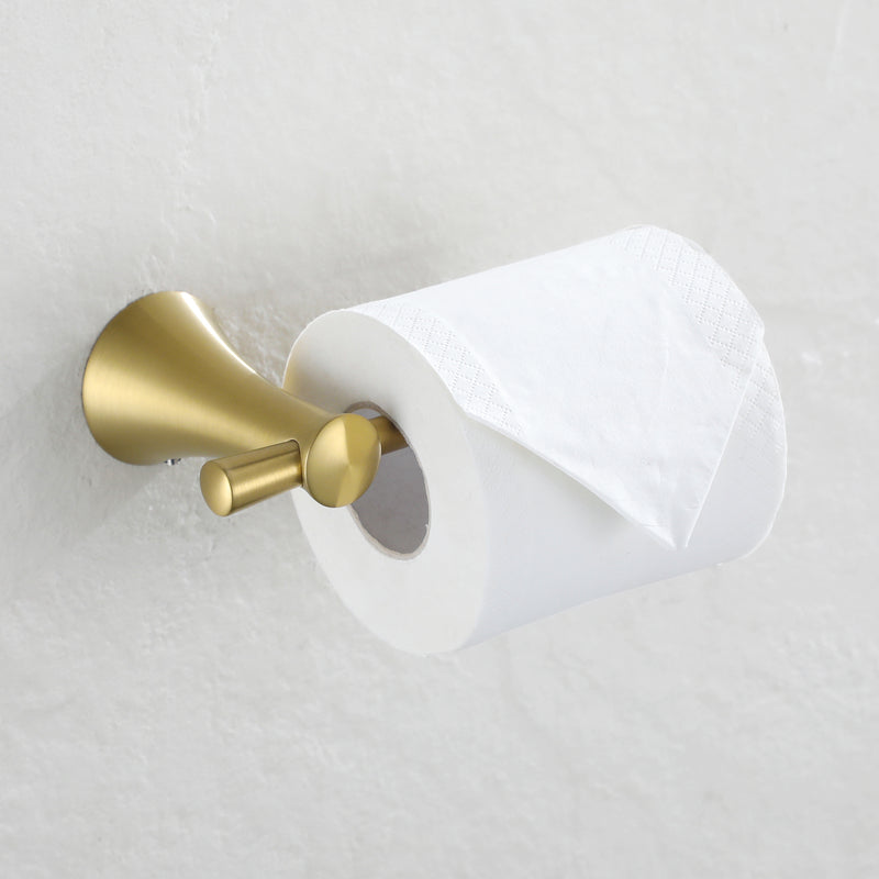 PARLOS Brushed Gold Toilet Paper Holder, Wall Mounted Tissue Roll Hang