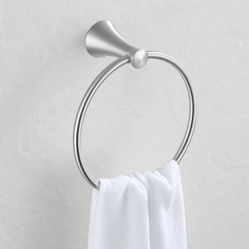PARLOS Towel Ring, Wall Mounted Hand Towel Holder, Brushed Nickel Hand Towel Bar for Bathroom & Kitchen, 2101802