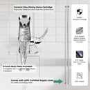 PARLOS Waterfall Bathroom Faucet with Swivel Spout, Single Handle Vanity Sink Faucet, Single Hole Basin Mixer Tap with Water Supply Lines, Chrome, 1437901PD