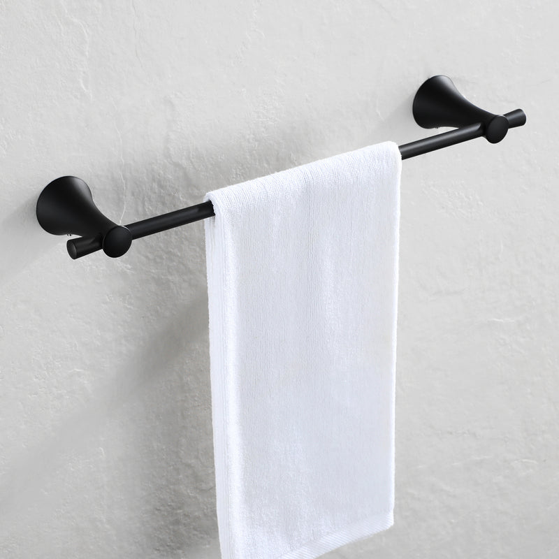 PARLOS Matte Black Bathroom Towel Bar, 17 Inch Wall Mounted Towel Bar for Bathroom, Shower Door, 2101904