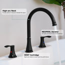 PARLOS 2-Handle Widespread High Arc Roman Tub Faucet Tub Filler with Valve & Faucet Supply Lines, Matte Black, Demeter 1436204