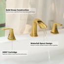 PARLOS 2-Handle Widespread Waterfall Roman Bathtub Faucet Tub Filler, Brushed Gold (1434208)