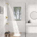 PARLOS Shower System, Brushed Gold Shower Faucet Set with Tub Spout(Valve Included), 5-Setting Mode Shower Head and Tub Spout with Diverter, Wall Mounted Shower Bathtub Combo, 1436508