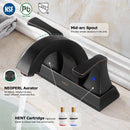 PARLOS 2 Handles Centertset Bathroom Faucet with All Metal Pop-up Drain & Faucet Supply Lines, Oil Rubbed Bronze, 1.2GPM, Doris 14133P