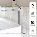 PARLOS Waterfall Vessel Sink Faucet Tall Bathroom Faucet Single Handle, Single Hole Bowl Basin Mixer Tap with Water Supply Lines, Brushed Nickel, 1441102D