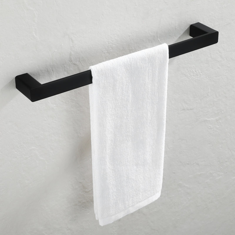 PARLOS Brass Towel Bar, 17 Inch Bathroom Towel Bar, Wall Mounted Towel Bar for Bathroom, Shower Door,Matte Black,Doris (2102404)