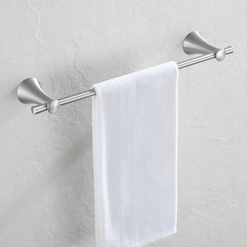 PARLOS Brushed Nickel Bathroom Towel Bar, 17 Inch Wall Mounted Towel Bar for Bathroom, Shower Door, 2101902