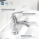 PARLOS Single Handle Bathroom Faucet, Waterfall Sink Faucet with Pop Up Drain, Escutcheon and Cupc Water Supply Lines, Chrome, 1434901