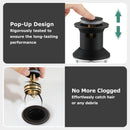 PARLOS Bathroom Sink Drain with Overflow, Metal Pop Up Drain for Vessel Sink, Oil Rubbed Bronze, 2108503