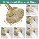 PARLOS Shower Faucet with Valve, Single-Handle Shower Trim Kit with 5-Spray Touch-Clean Shower Head, Wall Mounted Shower Faucets Sets Complete, 1436708
