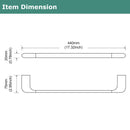 Parlos Brass Towel Bar, 17 Inch Bathroom Towel Bar, Wall Mounted Towel Bar for Bathroom, Shower Door, Brushed Nickel, Demeter, 2101402